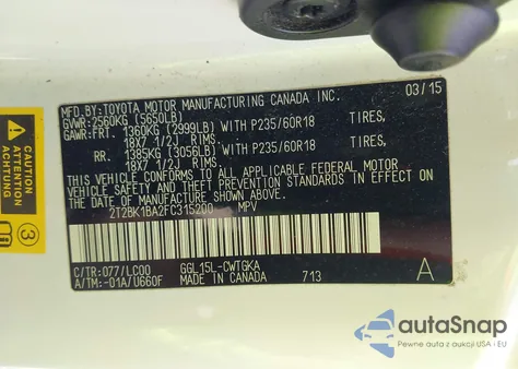 2015 Lexus Rx 350 from USA, damaged, VIN 2T2BK1BA2FC315200